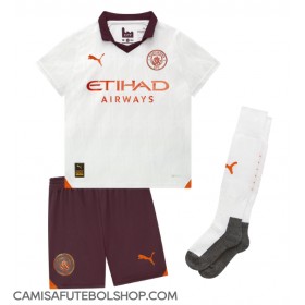 Camisa de time de futebol Manchester City Phil Foden #47 Replicas 2º Equipamento Infantil 2023-24 Manga Curta (+ Calças curtas)